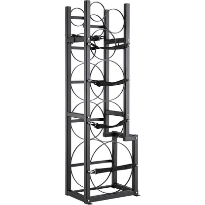 Refrigerant Tank Rack, with 1 x 50 lb, 2 x 30 lb and other 3 small bottle tanks, cylinder tank rack 15.55x12.99x49.8 inches, refrigerant cylinder rack and holder for freon, gases, oxygen, nitrogen