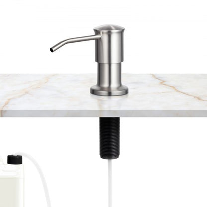 Soap Dispenser for Kitchen Sink, Stainless Steel Built in Sink Soap Dispenser with 47" Extension Tube Kit, Countertop Dish Soap-Dispenser with 360° Rotation Pump Head, for Kitchen Bathroom