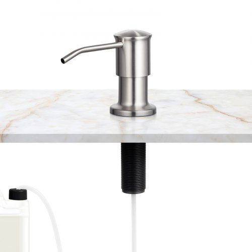 Soap Dispenser for Kitchen Sink, Stainless Steel Built in Sink Soap Dispenser with 47" Extension Tube Kit, Countertop Dish Soap-Dispenser with 360° Rotation Pump Head, for Kitchen Bathroom