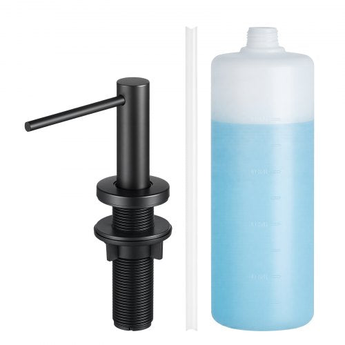 Soap Dispenser for Kitchen Sink, Stainless Steel Built in Sink Soap Dispenser with 17OZ Refillable Bottle, Countertop Dish Soap-Dispenser with 360° Rotation Pump Head, for Kitchen Bathroom