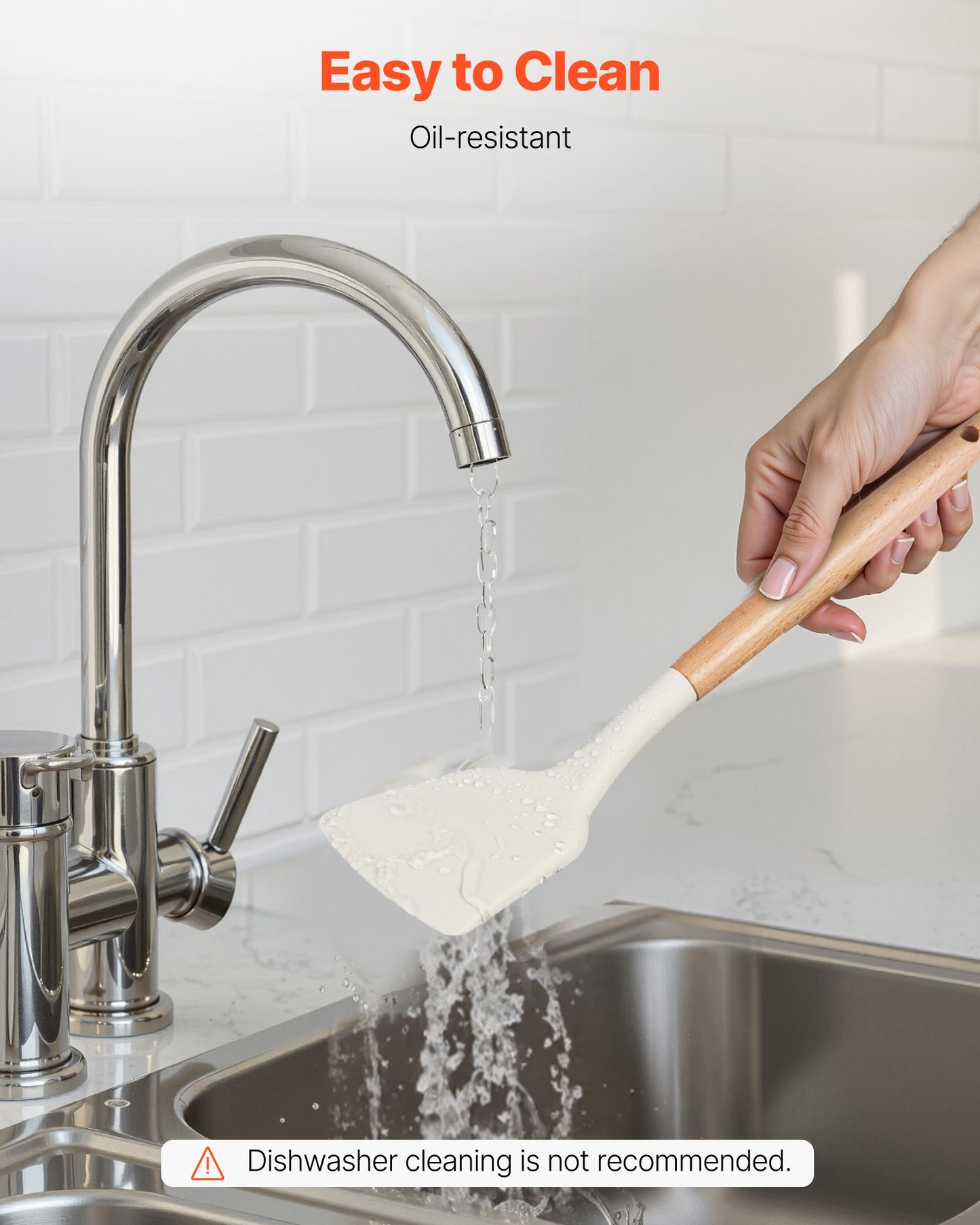 Kitchen Cooking Utensils Set, 34 PCS Silicone Spatula Set with Holder, 428°F Heat Resistant Gadget Spoons Tools, Wooden Handle Home Essentials Accessories, Silicone Gadgets Cookware, White