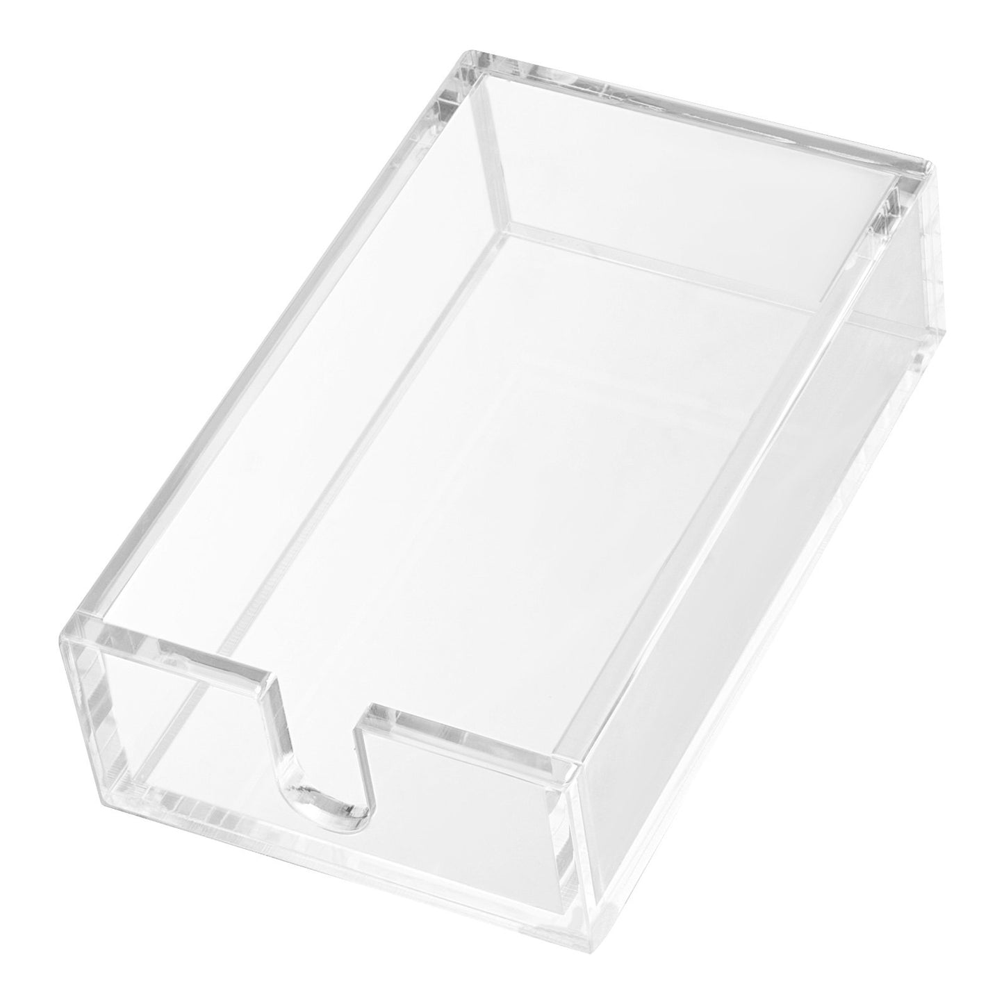 Acrylic Napkin Holder, 9.1 x 5.5 x 2.6 inch, Clear Bathroom Guest Towel Storage Tray with U-Shaped Opening, Disposable Paper Towel Holder for Bathroom Kitchen Parties Weddings & Various Events