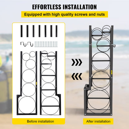 Refrigerant Tank Rack with 1x50lb, 2x30lb and 3 small bottles cylinder tank rack, 48.5x15x11 inch refrigerant cylinder rack Gas cylinder rack and holder for gas oxygen nitrogen storage