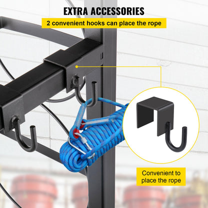 Refrigerant Tank Rack with 1x50lb, 2x30lb and 3 small bottles cylinder tank rack, 48.5x15x11 inch refrigerant cylinder rack Gas cylinder rack and holder for gas oxygen nitrogen storage