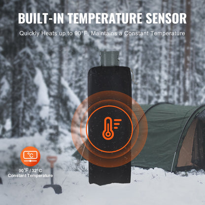 Insulated Band Style Gas Cylinder Warmer, Fits 100 lbs Gas Tanks 280W Propane Heater, Fixed Internal Thermostat Max Temp 90 ℉, Durable Waterproof Oxford Fabric, FCC Listed