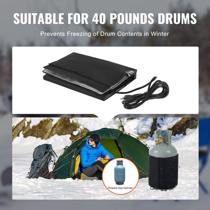 Insulated Band Style Gas Cylinder Heater for 40 lbs Gas Tanks 120W 90℉