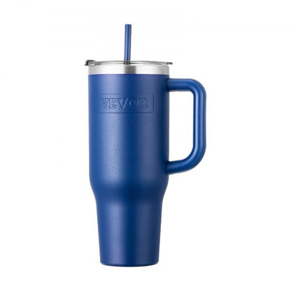 40 oz Insulated Water Bottle, Stainless Steel Sports Coffee Cup with Lid, Handheld Travel Coffee Mug Double Walled, Camping Hydration Flask Leakproof, for Indoor/Outdoor School, Work, Blue
