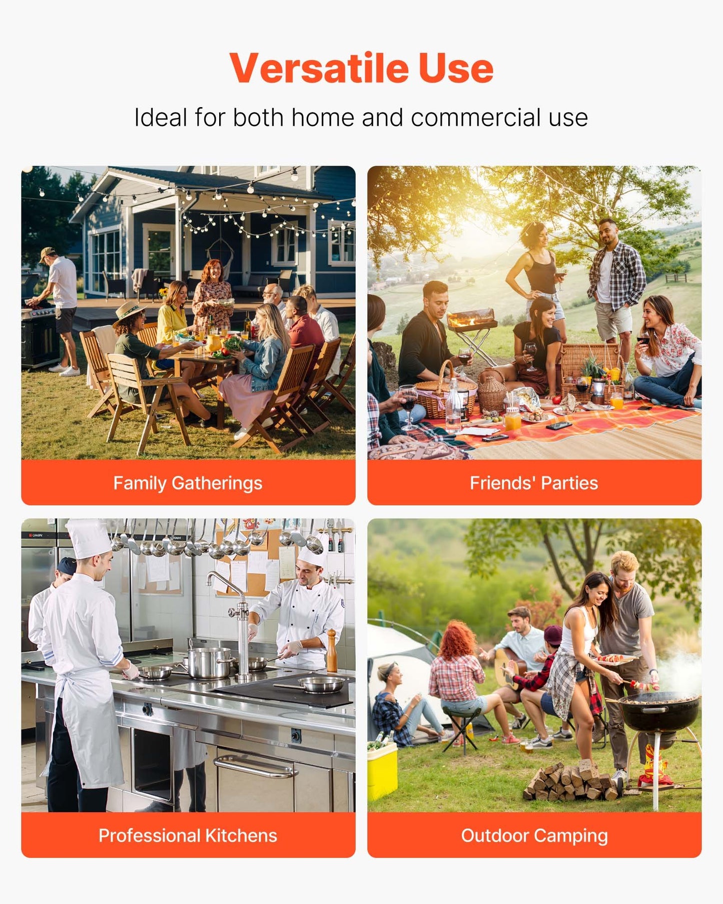 Grilling Accessories, 4PCS BBQ Grill Tool Set, Heavy Duty Stainless Steel Barbecue Tools, Kitchen Utensils with Tong, Spatula, Fork, Brush, for Outdoor Grills, Gift for Father Men Husband