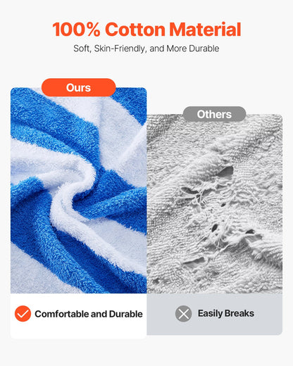 Beach Towel, 4 Pack Oversized Beach Towels, 30 x 60 in Cabana Striped Large Pool Towel, 100% Cotton Soft and Quickly Dry Thick Swimming Towels, for Vacation, Swimming, Beaches, and Bathroom