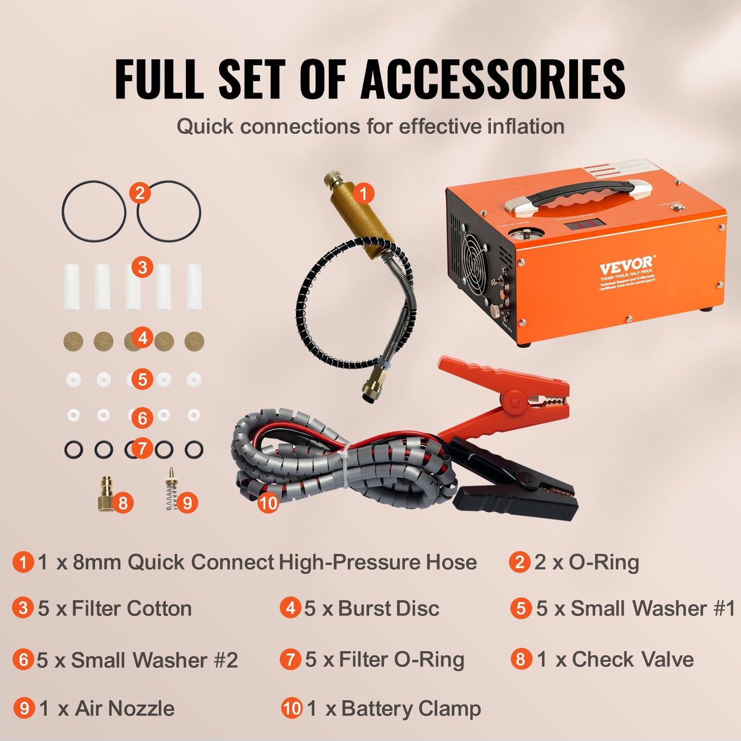 PCP Air Compressor, 4500PSI Portable PCP Airgun Compressor with Built-in Converter, Auto-Stop | DC12V/AC120V | Oil & Water-Free Paintball Tank Compressor Pump for Air Rifle, Scuba Diving Bottle