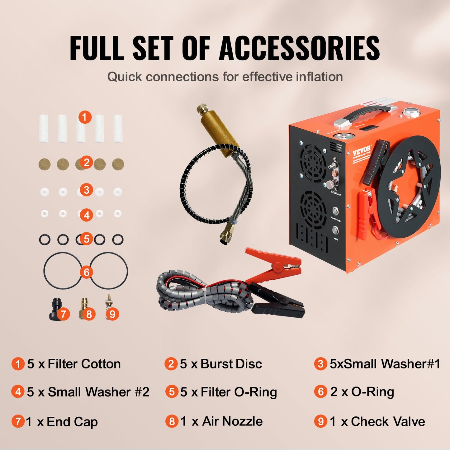 PCP Air Compressor, 4500PSI/30Mpa Portable PCP Airgun Compressor - Built-in Water and Fan Cooling System, Auto-Stop | DC12V/AC120V Paintball Tank Compressor for Air Rifle, Scuba Diving Bottle