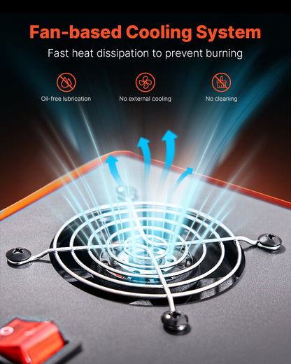 PCP Air Compressor, 800W Dual-Cylinder PCP Airgun Compressor 4500PSI/30Mpa with Built-in Fan Cooling System, Auto-Stop | Oil Free Paintball Tank Compressor for Air Rifle, Scuba Diving Bottle