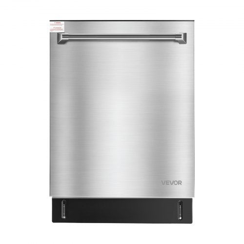 24 Inch Built-In Dishwasher, Stainless Steel Tub, 14 Place Settings and 8 Washing Programs, 23.82 x 25.2 x 33.78 Inch Low-Noise Dishwashing Machine with Upper / Lower Racks and Zoned Storage