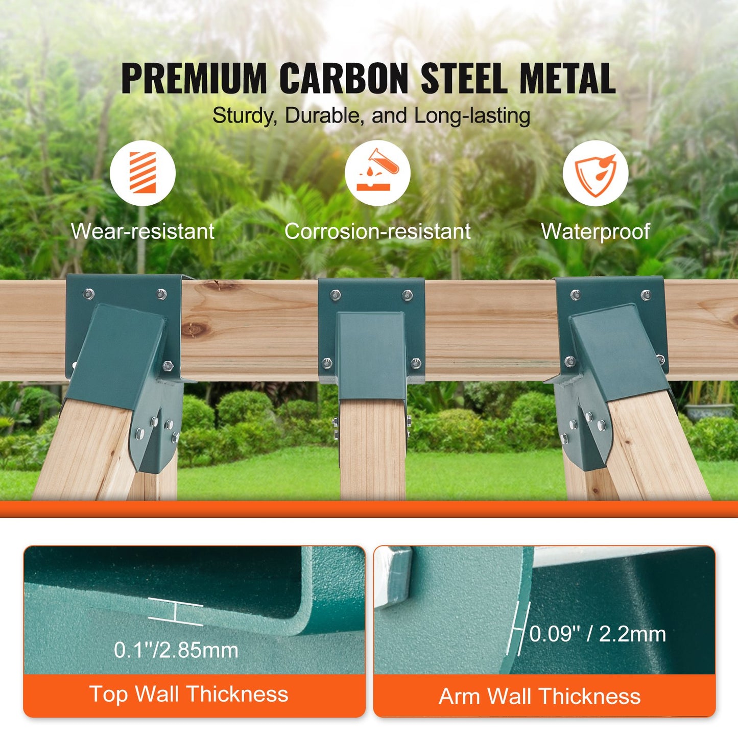 A-Frame Middle Swing Set Brackets, Heavy Duty Carbon Steel Swing Set Hardware with Mounting Hardware, DIY Swing Set Bracket Swing Set Kit for 4x4 Legs & 4x6 Beam, Green (3 Pcs)
