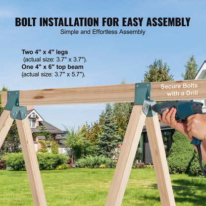 A-Frame Middle Swing Set Brackets, Heavy Duty Carbon Steel Swing Set Hardware with Mounting Hardware, DIY Swing Set Bracket Swing Set Kit for 4x4 Legs & 4x6 Beam, Green (3 Pcs)