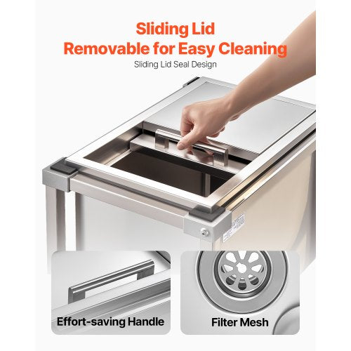 28L rolling cooler for outdoor use, standing ice box on wheels | EU