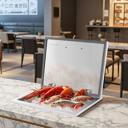 Drop in Ice Chest, 28"L x 20"W x 17"H Stainless Steel Drop in Cooler, 113.7 Quart Commercial Ice Bin with Flip Lid for Outdoor Kitchen Patio Bar, Drain-pipe Set Included, for Cold Wine Beer