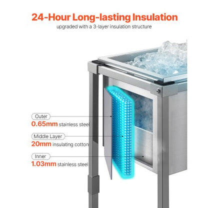 31L Rollkühler für den Außenbereich, stehende Kühlbox auf Rädern | EU