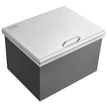 20"x16"x13" Drop in Ice Chest Ice Cooler Ice Bin Rostfritt stål med lock