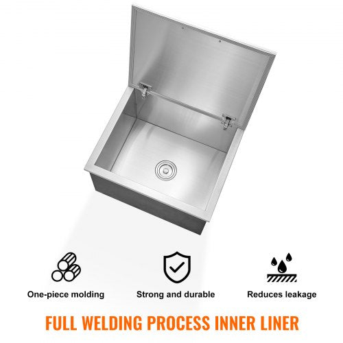 68 x 43 x 43 cm in stainless steel cooler box with lid | EU