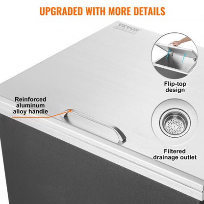 68 x 43 x 43 cm in stainless steel cooler box with lid | EU