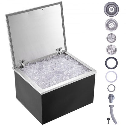 68 x 43 x 43 cm in stainless steel cooler box with lid | EU