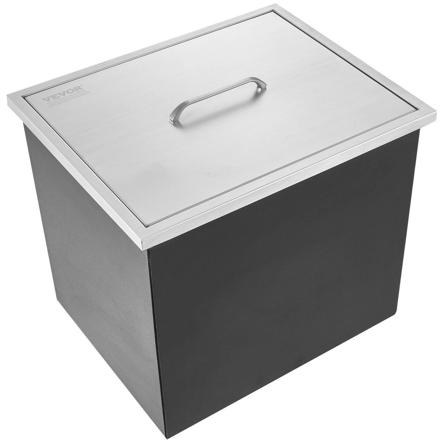 Drop in Ice Chest, 20"L x 14"W x 12"H Stainless Steel Ice Cooler, Commercial Ice Container with Lid, 40 qt Outdoor Kitchen Ice Bar, Drain Pipe and Drain Plug Included, for Cold Wine Beer