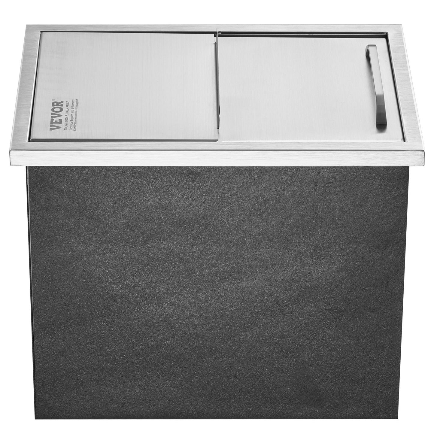Drop in Ice Chest, 18"L x 12"W x 14.5"H Stainless Steel Ice Cooler, Commercial Ice Container with Sliding Lid, 40.9 qt Outdoor Kitchen Ice Bar, Drain Pipe and Drain Plug Included, for Cold Wine Beer