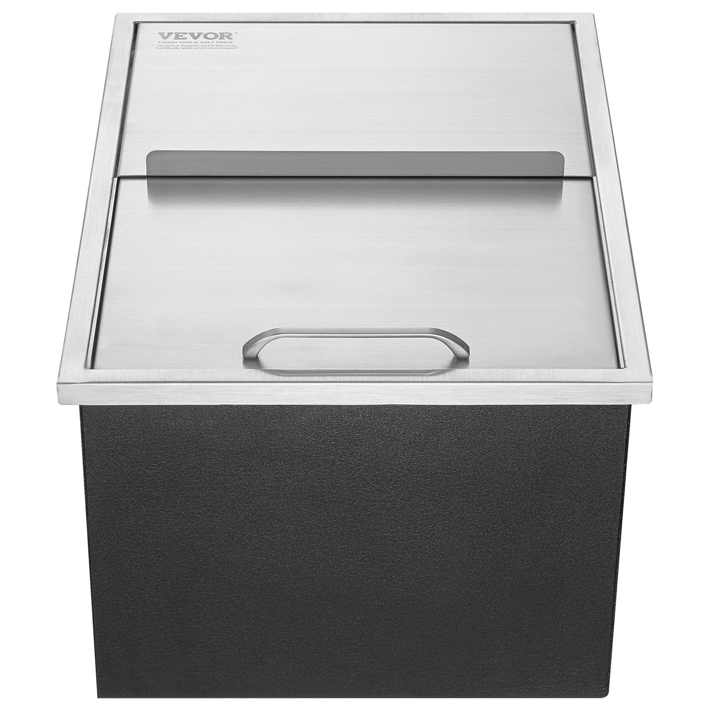 Drop in Ice Chest, 24"L x 18"B x 13"H iskylare i rostfritt stål, kommersiell isbehållare med skjutlock, 40,9 qt utomhuskök Ice Bar, avloppsrör och avloppsplugg ingår, för kall vinöl