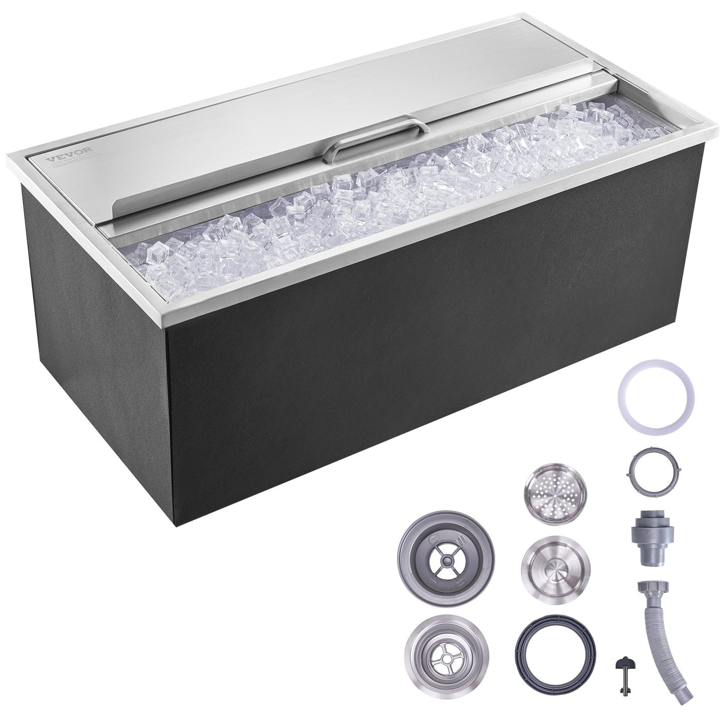 36"x18"x14" Drop in Ice Chest Ice Cooler Ice Bin Edelstahl mit Deckel
