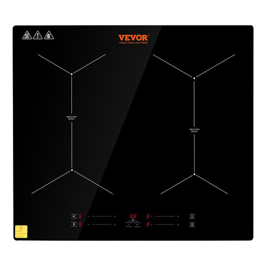 24 tums elektrisk spishäll 4 brännare keramisk glas spis med touchkontroll