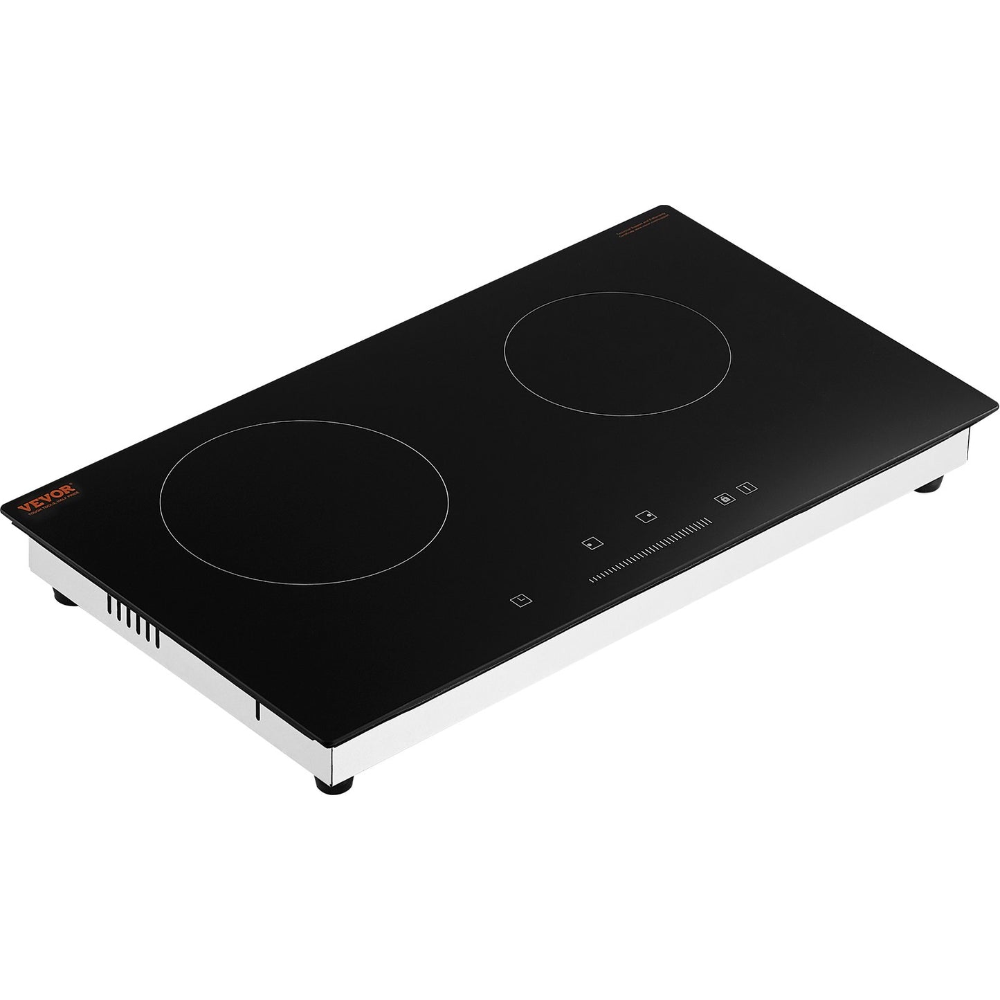 Electric Cooktop, 24 inch 2 Burners Built-in Electric Stove Top, 1800W Ceramic Top Radiant Cooktop with Glass Panel, Touch Control, Timer, Child Lock, 9 Heat Level, Residual Heat Indicator, 120V