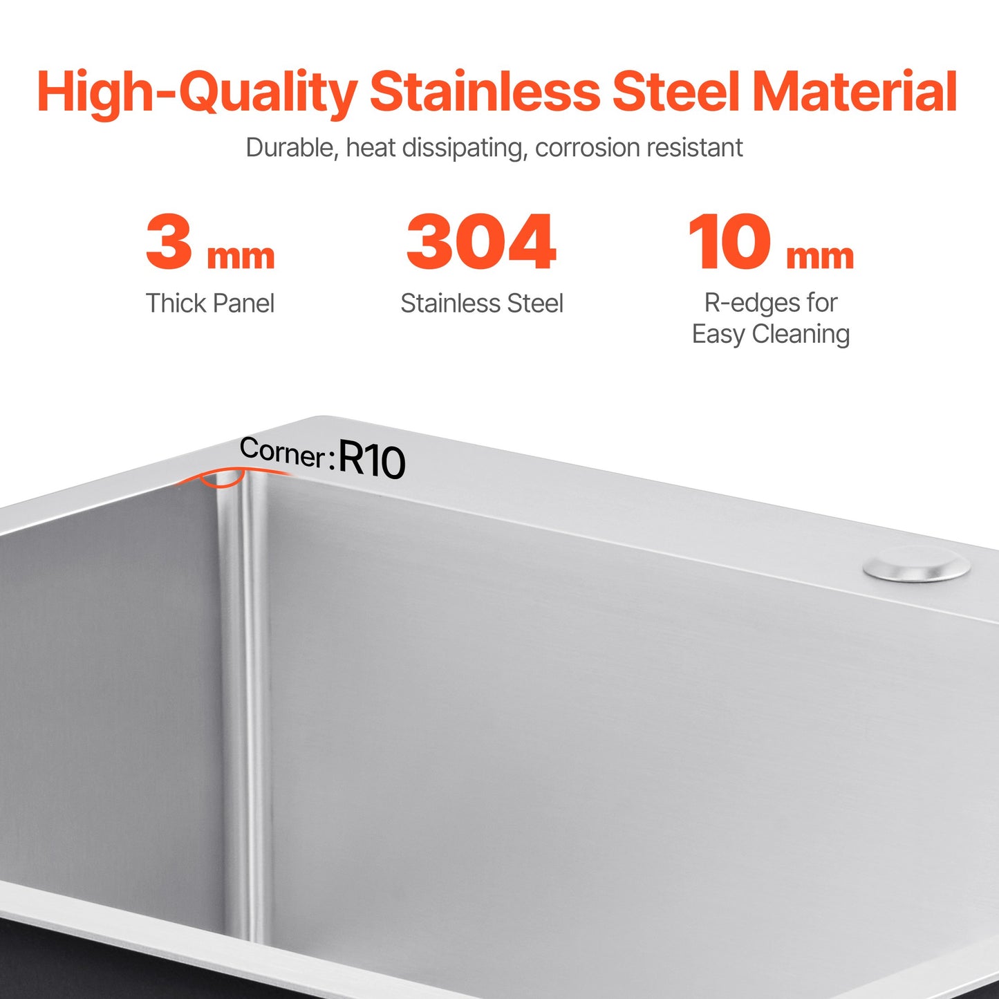 33 inch Kitchen Sink Workstation, 304 Stainless Steel Top Mount Sinks, Drop-In Single Bowl Farmhouse Basin with Accessories, Household Dishwasher Sinks for RV, Prep Kitchen, Laundry Room, Bar