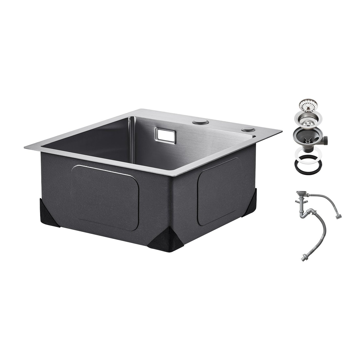 40 cm Diskbänk Top Mount Single Bowl Drop-In Basin Rostfri stålstång