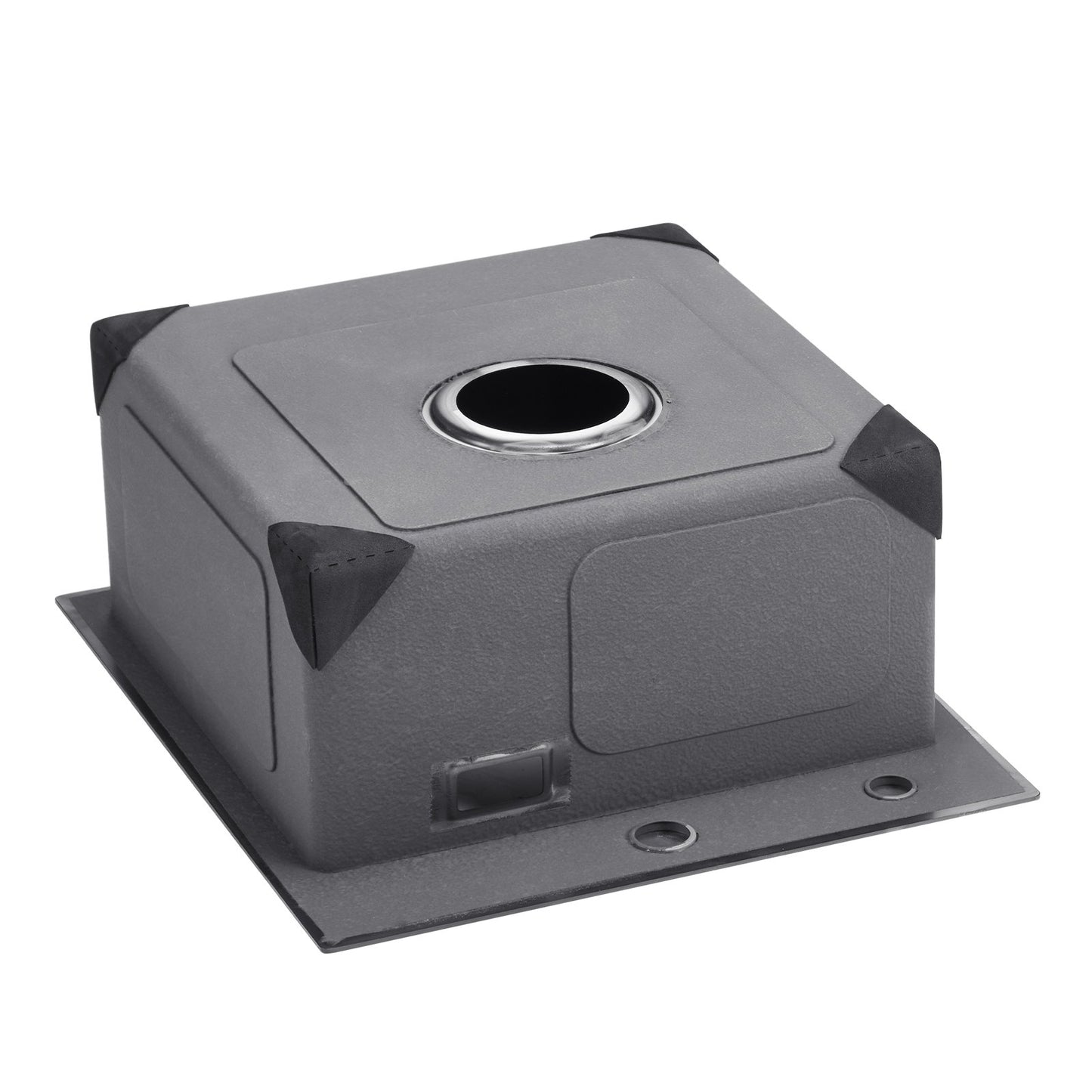 40cm Spüle Topmount Einzelbecken Einbauspüle Edelstahl Schwarz