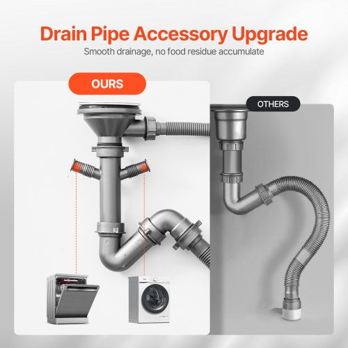 55cm Sink Topmount Single Bowl Drop-In Basin Stainless Steel Black | EU