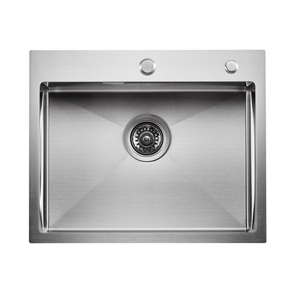 55cm Sink Top Mount Single Bowl Drop-In Basin Stainless Steel Bar