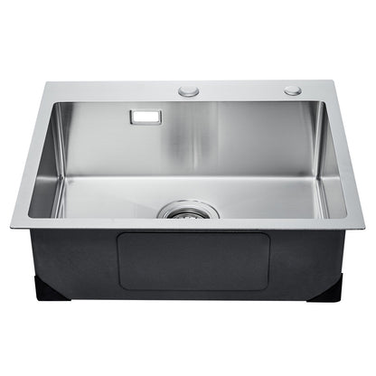68cm Sink Top Mount Single Bowl Drop-In Basin Stainless Steel Bar