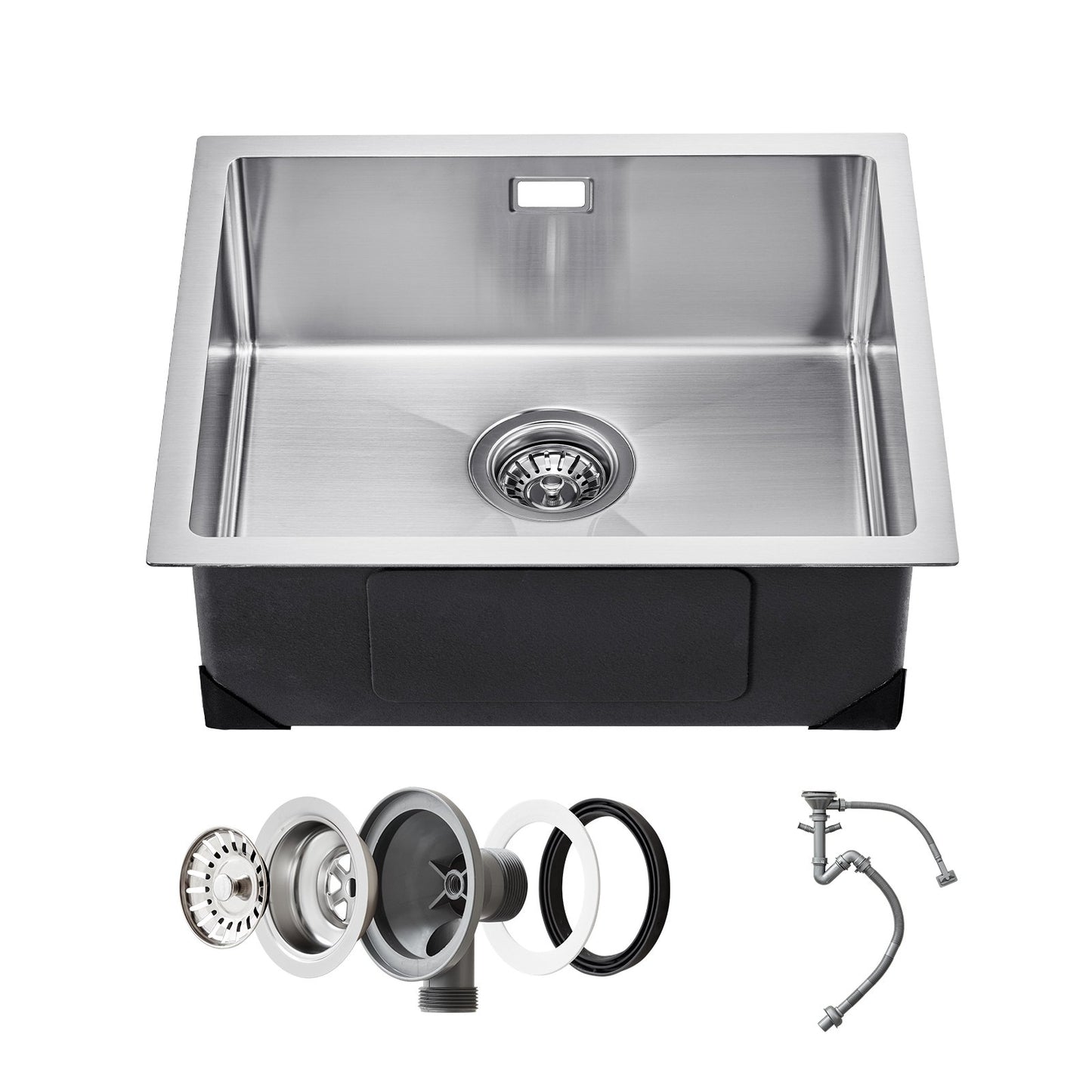 50cm Kitchen Sink Undermount Single Bowl Drop-In Basin Stainless Steel Bar