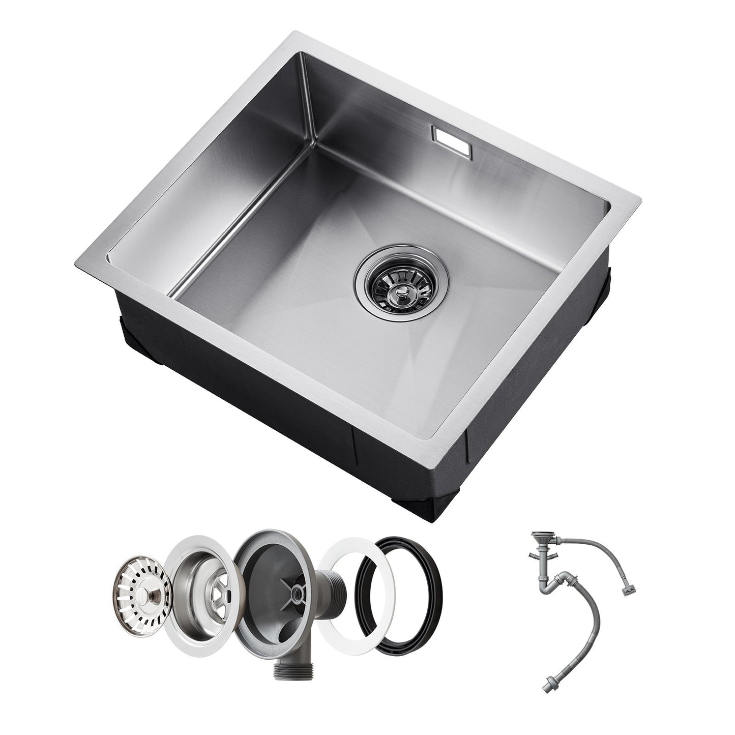 50cm Kitchen Sink Undermount Single Bowl Drop-In Basin Stainless Steel Bar