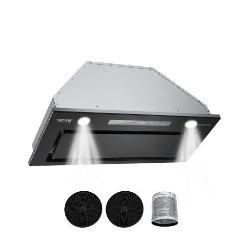 Range Hood Insert, 30 Inch Built-in Kitchen Vent Hood, 800CFM Stainless Steel Stove Hood, with Gesture & Touch Control, LED Light, Baffle Filters, 4-Speed Exhaust Fan, Ducted/Ductless Convertible