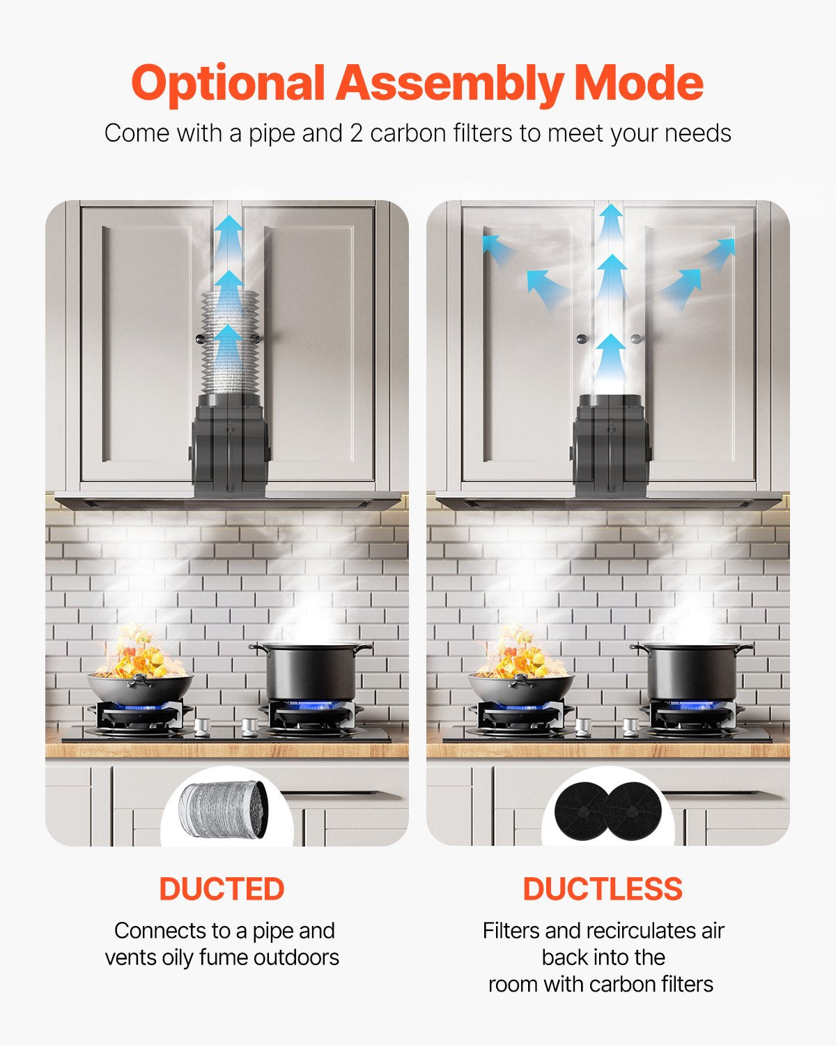 Range Hood Insert, 30 Inch Built-in Kitchen Vent Hood, 800CFM Stainless Steel Stove Hood, with Gesture & Touch Control, LED Light, Baffle Filters, 4-Speed Exhaust Fan, Ducted/Ductless Convertible