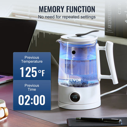 Hydrogen Water Pitcher Generator, 1,5 L / 52,8 oz vätegenerator med stor kapacitet Vattenkokare, SPE- och PEM-teknik, väterik vattenjonisator för att brygga kaffe eller te