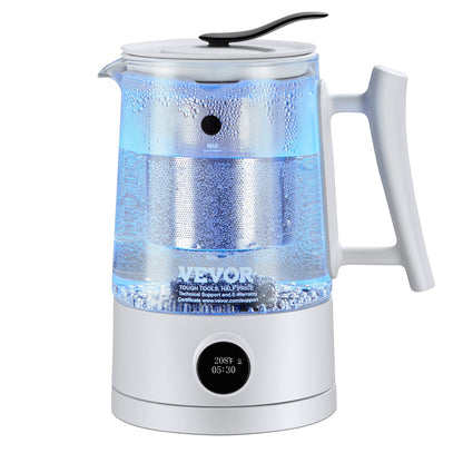 Hydrogen Water Pitcher Generator, 1,5 L / 52,8 oz vätegenerator med stor kapacitet Vattenkokare, SPE- och PEM-teknik, väterik vattenjonisator för att brygga kaffe eller te