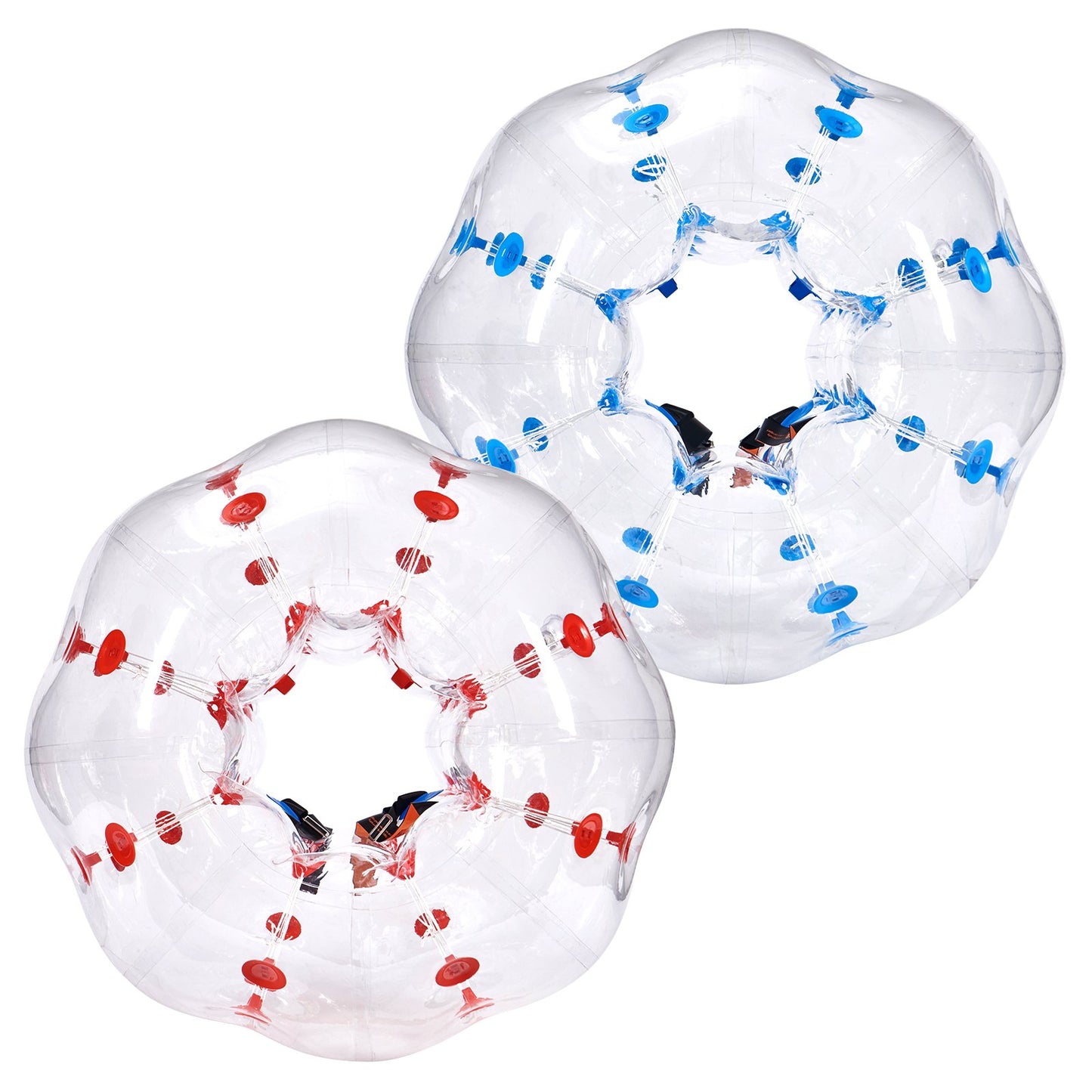 Uppblåsbara Bumper Balls 2-pack, 4FT/1,2M Body Sumo Zorb Balls för tonåring, 0,8 mm tjocka PVC Human Hamster Bubble Balls för utomhusspel för lagspel, Bumper Bopper Leksaker för trädgård, trädgård, park