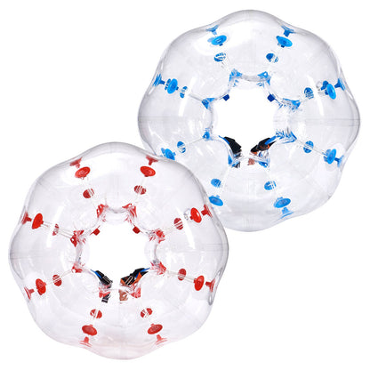 Uppblåsbara Bumper Balls 2-pack, 4FT/1,2M Body Sumo Zorb Balls för tonåring, 0,8 mm tjocka PVC Human Hamster Bubble Balls för utomhusspel för lagspel, Bumper Bopper Leksaker för trädgård, trädgård, park