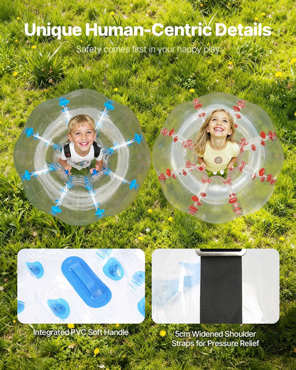 Inflatable Bumper Balls 2-Pack, 4FT/1.2M Body Sumo Zorb Balls for Teen & Adult, 0.8mm Thick PVC Human Hamster Bubble Balls for Outdoor Team Gaming Play, Bumper Bopper Toys for Garden, Yard, Park