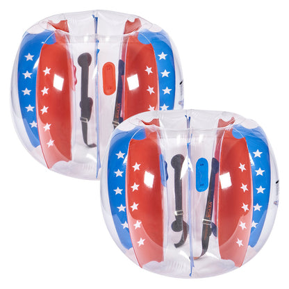 Aufblasbare Bumper Balls, 2er-Pack, 1,2 m lange Body Sumo Zorb-Bälle für Kinder und Jugendliche, langlebige PVC-Bubble-Bälle in Form menschlicher Hamster für Teamspiele im Freien, Bumper-Bopper-Spielzeug für Spielplatz, Garten, Park