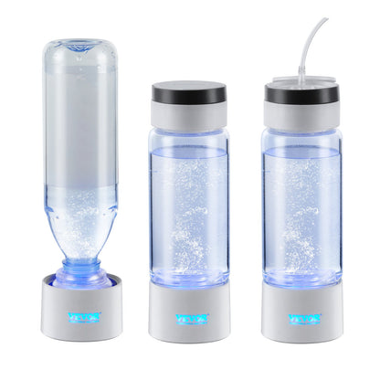 Hydrogen Water Bottle Generator, 380 ml / 13,4 oz Kapacitet Bärbar Hydrogen Water Maker, SPE Technology Hydrogen Rich Water Ionizer Machine med Nasal Inhalationsslang och självrengörande