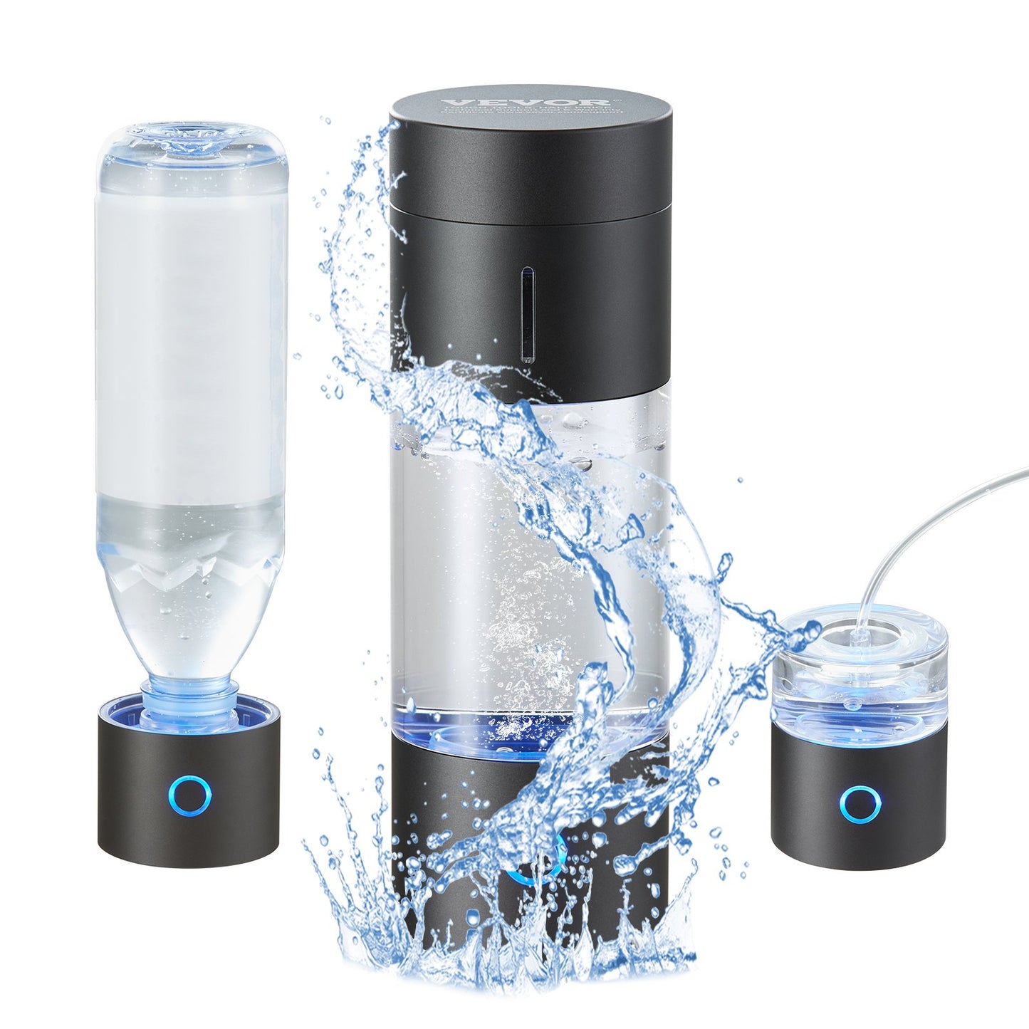 Hydrogen Water Bottle Generator, 230 ml / 8,1 oz Kapacitet Bärbar Hydrogen Water Maker, SPE Technology Hydrogen Rich Water Ionizer Machine med Nasal Inhalationsslang och självrengörande
